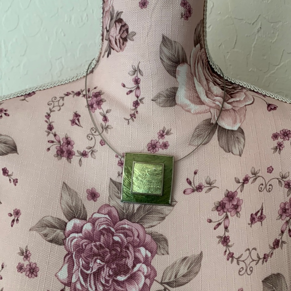 Square Resin Shell Necklace